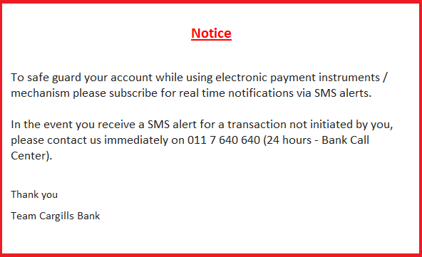 sms notice