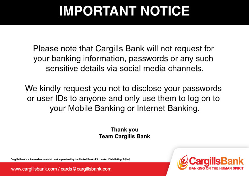 Important-Notice | Cargills Bank