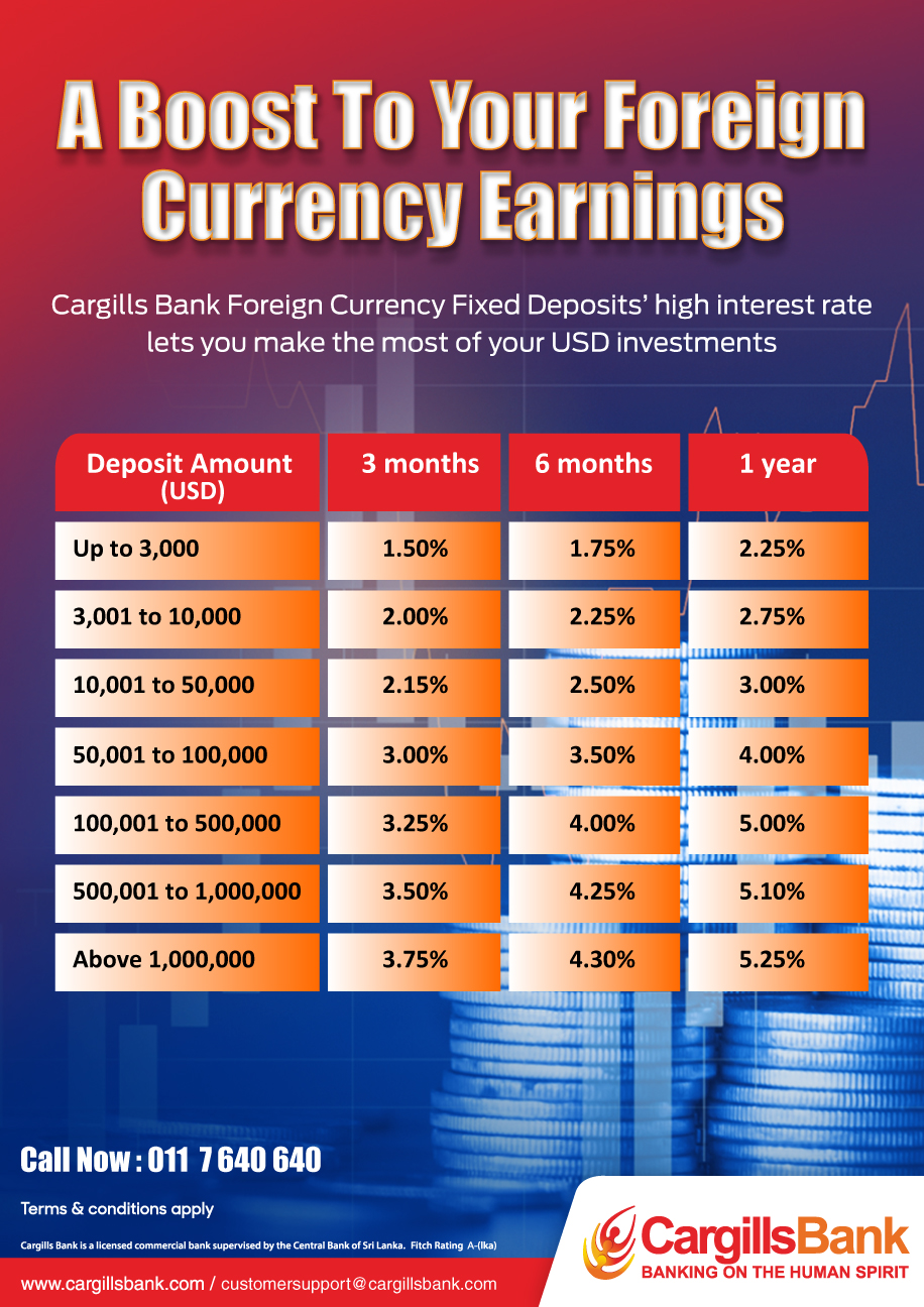 Boost your Foreign Currency Earnings! – Cargills Bank