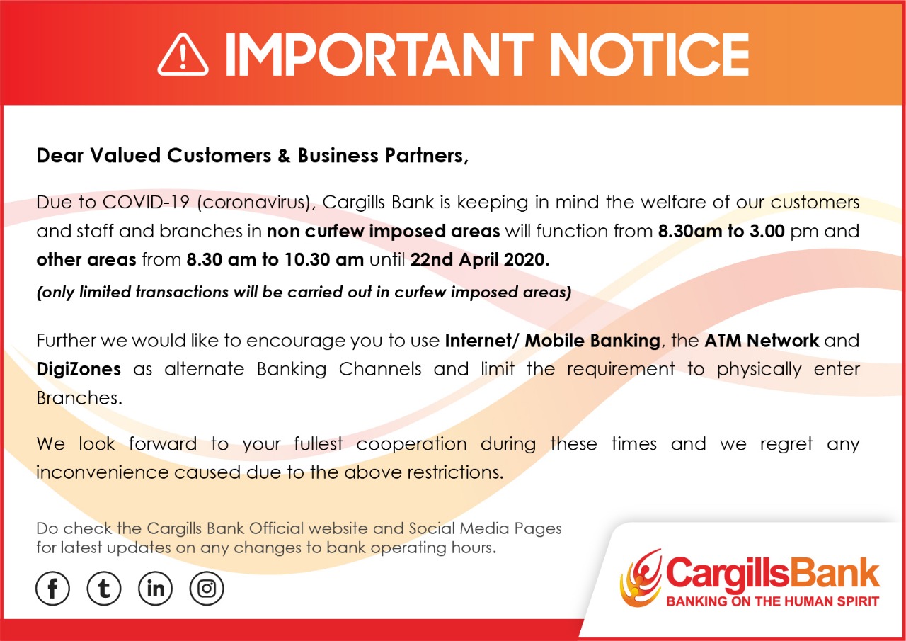 New Notice | Cargills Bank