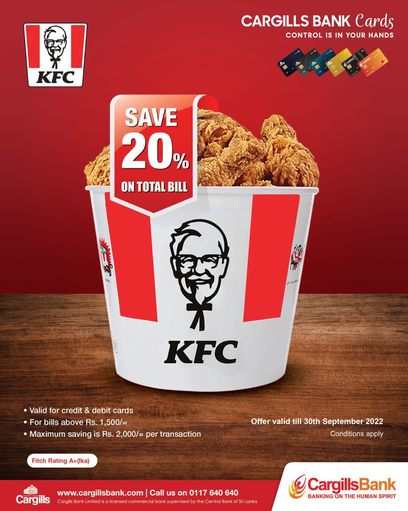 20% Savings at KFC – Cargills Bank